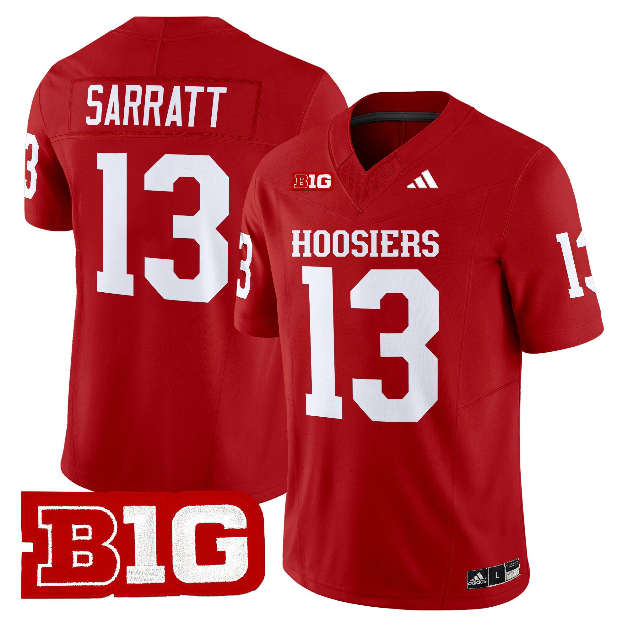 Men Indiana Hoosiers #13 Sarratt Red 2024 Vapor Limited NCAA Jersey style 1